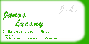 janos lacsny business card